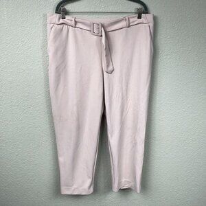 Worthington Stretch Belted Trouser Pants Pale Pink Sz 18